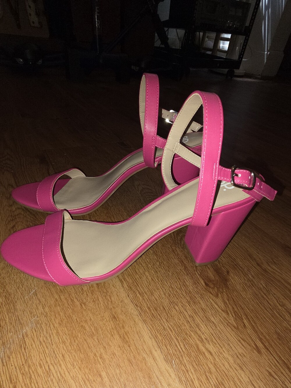 BP Hot Pink Block Heel Ankle Strap Sandals women's size 12, NWT